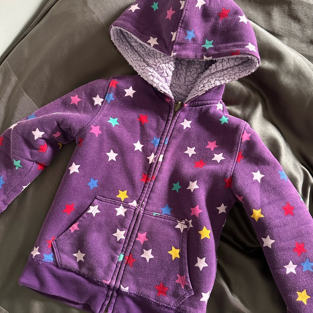 Kids Star Print Purple Hoodie